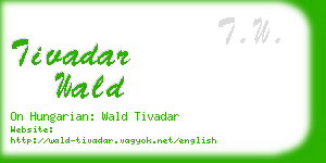 tivadar wald business card
